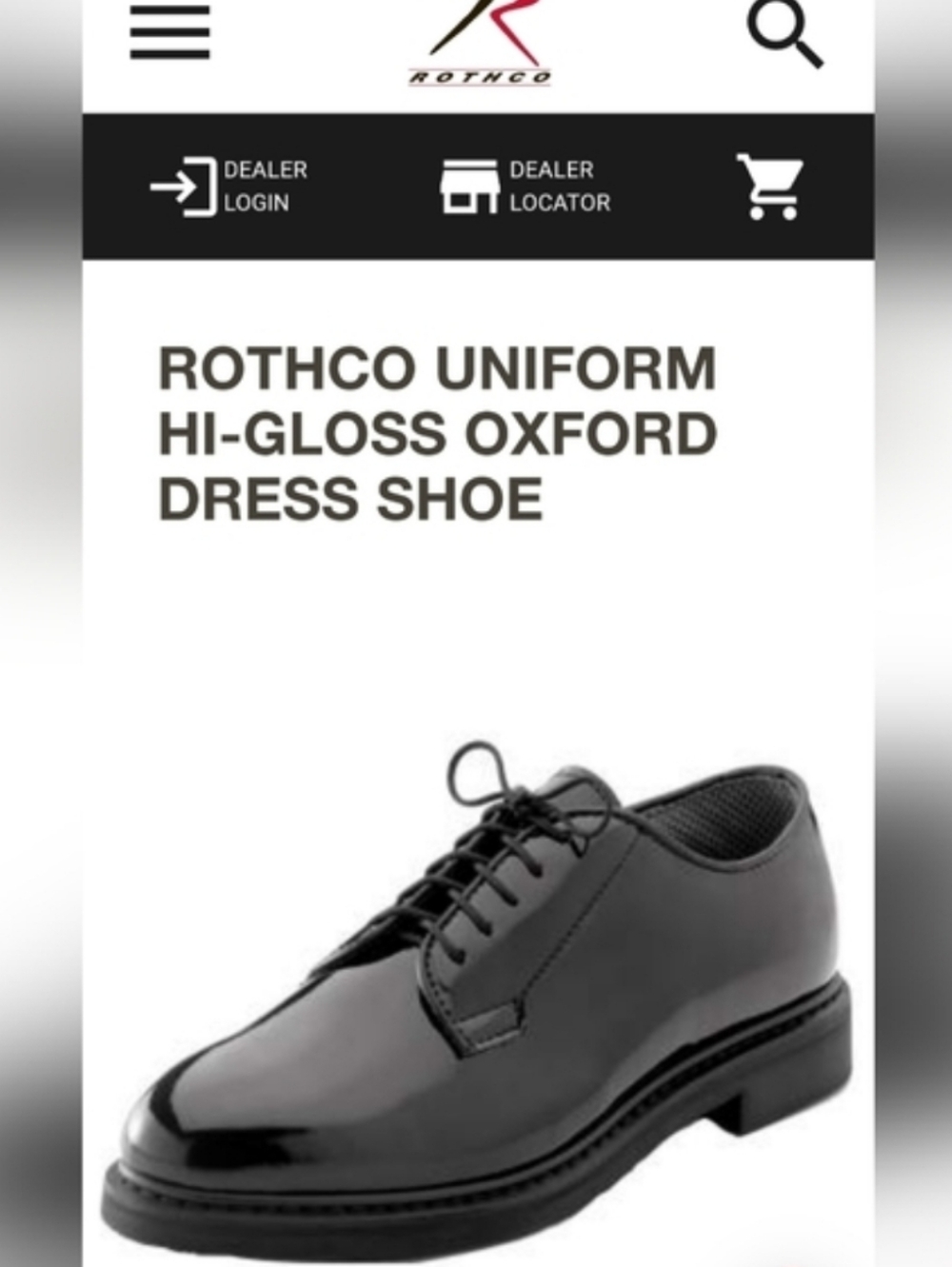 Rothco's Uniform Hi-Gloss Oxford Dress Shoe 5M